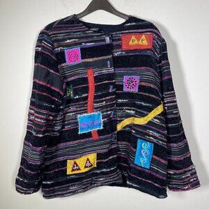 Daniel K Women's Wearable Art Embroidered Blazer Jacket Cotton Blend 1X